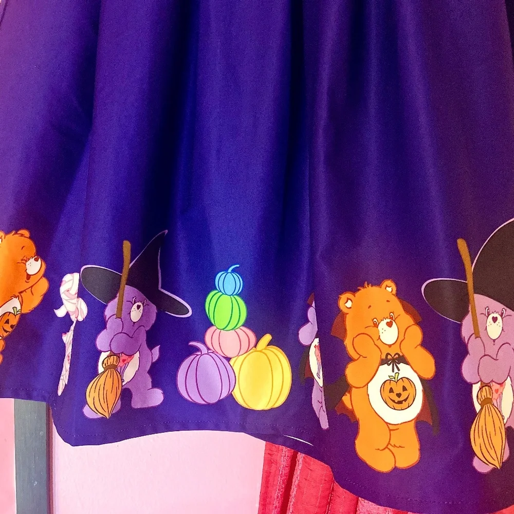 Unique Vintage Halloween CareBear Skirt Purple Mid-Length Women’s Medium - Picture 6 of 8